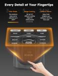Nuwave Duet Air Fryer, Electric Pressure Cooker & Grill Combo, 540 IN 1 Multicooker with 2 Removable Lids, Slow Cook, Sears, Sautés, 18/10 SS Pot, Sure-Lock Safety Tech & 9 Deluxe Accessories