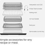Chefman Dual Function Digital Air Fryer Oven with Temperature Probe, Black