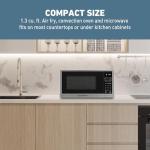 West Bend WBAF130K3S 3-in-1 Microwave Air Fryer Convection Oven 1000-Watts with 10 Power Levels and 12 Presets, Speed Defrost, Electronic Control Panel and Glass Turntable, 1.3-Cu.Ft, Stainless Steel