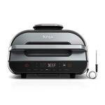 Ninja FG551/BG550 Foodi Smart XL 6-in-1 Indoor Grill with 4-Quart Air Fryer Roast Bake Dehydrate Broil and Leave-in Thermometer, with Extra Large Capacity, and a stainless steel Finish (Renewed),