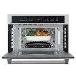 KoolMore KM-CWO30-SS Built-in Microwave with Convection Oven and Air Fryer, 1000W Power with 10 Levels, UL Listed Capacity in Stainless-Steel, 30 in/1.6 cu. ft, Silver