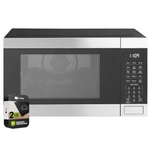 GE GCST10A1WSS 3-in-1 Microwave Oven 1,050 Watts Air Fryer Broiler & Convection 1.0 Cu. Ft Bundle with 2 YR CPS Enhanced Protection Pack