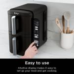 Ninja Air Fryer, 8 QT DoubleStack 2-Basket, Space Saving Design, Feeds up to 6 People, 6-in1 Air Fryer, Roast, Bake & More, Easy to Clean, Dishwasher Safe Parts, SL201C (Canadian Version)