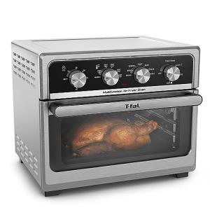 T-fal 9 in 1 Toaster Oven Air Fryer Combo Stainless Steel Convection Countertop Oven, Fast Heatup, 7 Pound Chicken Capacity, Extra Crispy Results, Toast, Bake, Air Fry, Reheat, Broil