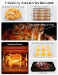 Nuwave Brio Air Fryer Oven, 15.5Qt X-Large Family Size, SS Rotisserie Basket &-Skewer Kit, Powerful 1800W, 50F-425F Temp Controls, Integrated Smart Thermometer