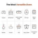 FOTILE ChefCubii 4-in-1 Countertop Convection Steam Oven, Air Fryer, Dehydrator with True Convection Bake, Steam-Bake, Broil, 40 Preset Menu and Steam Self-Clean, 1 CFT