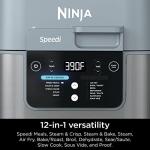 Ninja SF301 Speedi Rapid Cooker & Air Fryer, 6-Quart Capacity, 12-in-1 Functions to Steam, Bake, Roast, Sear, Sauté, Slow Cook, Sous Vide & More, 15-Minute Speedi Meals All In One Pot, Sea Salt Gray