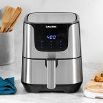 Kalorik Digital Air Fryer Pro 6 Quart Oilless Air Fryer XL, 5 Cooking Functions, 8 Smart Presets, Easy Touchscreen Controls, Nonstick Dishwasher Safe Basket and Trivet