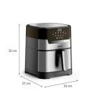 Tefal EY505D Easy Fry & Grill Deluxe Hot Air Fryer, 2-in-1 Technology (Hot Air Fryer and Grill), 4.2 Litre Capacity, 8 Automatic Programs, Timer, Stainless Steel