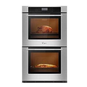 Empava 30" Electric Double Wall Oven Air Fryer Combo Convection Fan Built-in 10 Cooking Functions with LED Digital Display Touch Control in Stainless Steel EMPV-30WO05, 30IN, Grey