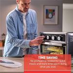 T-fal 9 in 1 Toaster Oven Air Fryer Combo Stainless Steel Convection Countertop Oven, Fast Heatup, 7 Pound Chicken Capacity, Extra Crispy Results, Toast, Bake, Air Fry, Reheat, Broil
