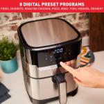 Tefal EY505D Easy Fry & Grill Deluxe Hot Air Fryer, 2-in-1 Technology (Hot Air Fryer and Grill), 4.2 Litre Capacity, 8 Automatic Programs, Timer, Stainless Steel