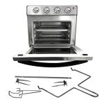 Koblenz Air Fryer Toaster Smart Oven, 4-in-1 Kitchen Countertop Convection, 27-Quarts XL, 100°-500°F Temperature Controls, Top and Bottom Heater, Adjustments Brushed Stainless Steel Look