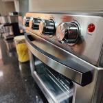 Koblenz Air Fryer Toaster Smart Oven, 4-in-1 Kitchen Countertop Convection, 27-Quarts XL, 100°-500°F Temperature Controls, Top and Bottom Heater, Adjustments Brushed Stainless Steel Look
