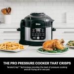 Ninja Foodi Air Fryer Pressure Cooker Combo 11-in-1 Pro 6.5 qt. Pressure Cooker & Air Fryer that Steams, Slow Cooks and More with 4.6 qt Crisper Plate, Broil Rack & Recipe Book, FD302, Silver/Black