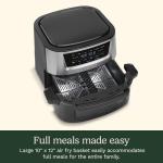 Cuisinart Air Fryer, 9-Quart Basket Large Fryer with 6 Cooking Functions to Air Fry, Roast, Bake, Broil, Keep Warm, and Dehydrate, 6 Airfryer Presets, Dishwasher-Safe Parts, AIR-220, Stainless Steel