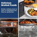 GE GCST10A1WSS 3-in-1 Microwave Oven 1,050 Watts Air Fryer Broiler & Convection 1.0 Cu. Ft Bundle with 2 YR CPS Enhanced Protection Pack and Deco Chef Pair of Red Heat Resistant Oven Mitt