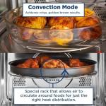 GE GCST10A1WSS 3-in-1 Microwave Oven 1,050 Watts Air Fryer Broiler & Convection 1.0 Cu. Ft Bundle with 2 YR CPS Enhanced Protection Pack and Deco Chef Pair of Red Heat Resistant Oven Mitt