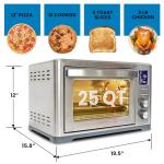 Kenmore Toaster Oven Air Fryer - Fry Chicken, Rotisserie, Bake Bread, Cookie, Pizza Dehydrator Racks Convection Kitchen Appliances 26 Quart Horno Freidora De Aire Stainless Steel