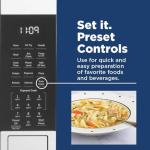 GE GCST10A1WSS 3-in-1 Microwave Oven 1,050 Watts Air Fryer Broiler & Convection 1.0 Cu. Ft Bundle with 2 YR CPS Enhanced Protection Pack and Deco Chef Pair of Red Heat Resistant Oven Mitt