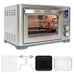 Kenmore Toaster Oven Air Fryer - Fry Chicken, Rotisserie, Bake Bread, Cookie, Pizza Dehydrator Racks Convection Kitchen Appliances 26 Quart Horno Freidora De Aire Stainless Steel