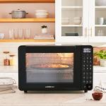GoWISE USA 25-Quart Air Fryer Oven & Professional Dehydrator with 3 Heating Elements & Rotisserie, 12 Functions, Preheat & 5 Cooking Levels – Fits 12-Inch Pizza, 11 Accessories and Stainless Steel