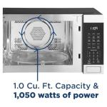 GE GCST10A1WSS 3-in-1 Microwave Oven 1,050 Watts Air Fryer Broiler & Convection 1.0 Cu. Ft Bundle with 2 YR CPS Enhanced Protection Pack and Deco Chef Pair of Red Heat Resistant Oven Mitt