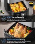 Bear 6.3QT Air Fryer with Touchscreen & Steam Function