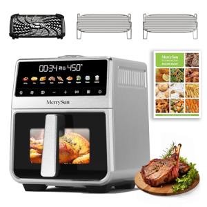 6 QT Stainless Steel Air Fryer with 9 Functions