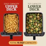 Elite Gourmet 10.5 Quart Dual Basket Air Fryer
