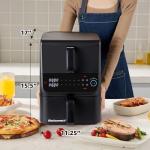 Elite Gourmet 10.5 Quart Dual Basket Air Fryer