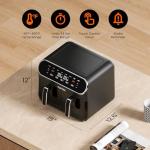 Topzee 8QT Dual Basket Air Fryer - Black