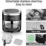 6-in-1 Glass Air Fryer with 4.5 QT Capacity