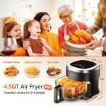 6-in-1 Glass Air Fryer with 4.5 QT Capacity