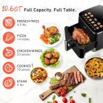 KINSING 10.6 QT XL Oilless Air Fryer with Presets