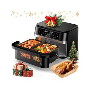 HoninJoy 12QT Dual Basket Air Fryer with View Window