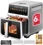 6 Qt Stainless Steel Air Fryer with 9 Functions