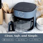 1400W Slate Blue Air Fryer with 8 Presets