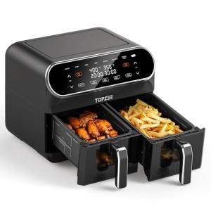 Topzee 8QT Dual Basket Air Fryer – Large Capacity