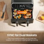 Topzee 8QT Dual Basket Air Fryer – Large Capacity
