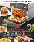Nuwave Combi Steam Oven, Non-Toxic Stainless Steel Multi-Cooker with Air Fry, Steam, Sous Vide, Toast & More, 50-450°F Precision, 120 Presets, Moisture Control, Programmable, Easy to Clean