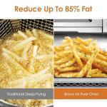 Nuwave Bravo XL Air Fryer Toaster Smart Oven, 12-in-1 Countertop Grill/Griddle Combo, 30-Qt XL Capacity, 50F-500F adjustable in precise 5F increments, Integrated Smart Thermometer, Linear T Technology