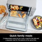 Ninja Air Fryer & Toaster Oven | Double Stack XL | Countertop Oven | 12-in-1 Fits 4.5lb Chicken & 6lbs of Wings | SmartFinish Cook 2 Different Meals at the Same Time | Stainless Steel | DCT601