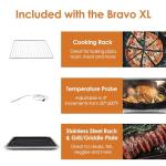 Nuwave Bravo XL Air Fryer Toaster Smart Oven, 12-in-1 Countertop Grill/Griddle Combo, 30-Qt XL Capacity, 50F-500F adjustable in precise 5F increments, Integrated Smart Thermometer, Linear T Technology