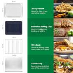 VAL CUCINA Infrared Heating Air Fryer Toaster Oven, Extra Large Countertop Convection Oven 10-in-1 Combo, 6-Slice Toast, Enamel Baking Pan Easy Clean with Recipe Book, Black Matte Stainless Steel