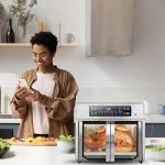 Kalorik Air Fryer Oven MAXX Advance Series 26-Quart with Digital Controls Easy-View Door and 21 Smart Cooking Presets, Includes Cooking Accessories with XXL Air Fry Basket, 1700-Watts, Stainless Steel