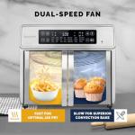 Kalorik Air Fryer Oven MAXX Advance Series 26-Quart with Digital Controls Easy-View Door and 21 Smart Cooking Presets, Includes Cooking Accessories with XXL Air Fry Basket, 1700-Watts, Stainless Steel