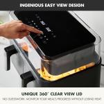 GreenPan Clearview 10QT Double Air Fryer, 360° Clear Window, PFAS-Free Ceramic Nonstick 5QT Drawers & Trays, Dual Cooking, 12-Presets, Shake Reminder, Keep Warm, Dishwasher Safe Parts