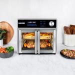 Kalorik Air Fryer Oven Grill MAXX Series 26-Quart with Smokeless Sear Technology Digital Controls Easy-View Door and 22 Smart Cooking Presets, Includes Cooking Accessories, 1700-Watts, Stainless Steel