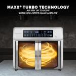Kalorik Air Fryer Oven MAXX Advance Series 26-Quart with Digital Controls Easy-View Door and 21 Smart Cooking Presets, Includes Cooking Accessories with XXL Air Fry Basket, 1700-Watts, Stainless Steel